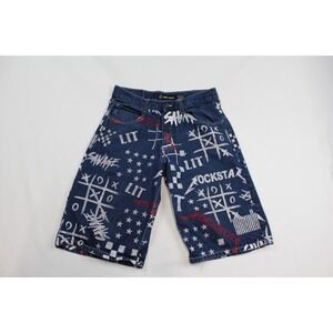 King Maker Shorts Mens 32 Black Denim Cotton Hip Hop Street Wear Rockstar Jorts